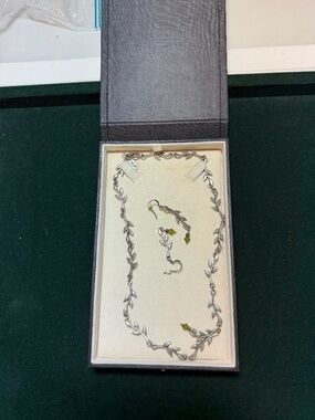 Vintage Signed DANFORTH FINE PEWTER Necklace and Earrings Q